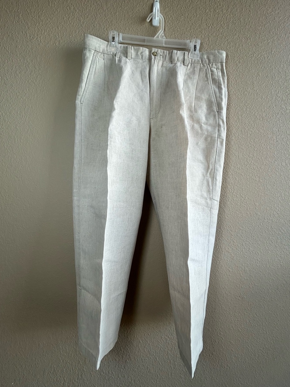 Turnbury 100% Linen Men's Cream Pants Size 38x29 Coastal Vacation